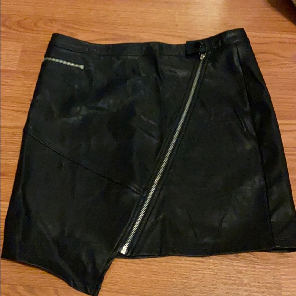 Black leather skirt